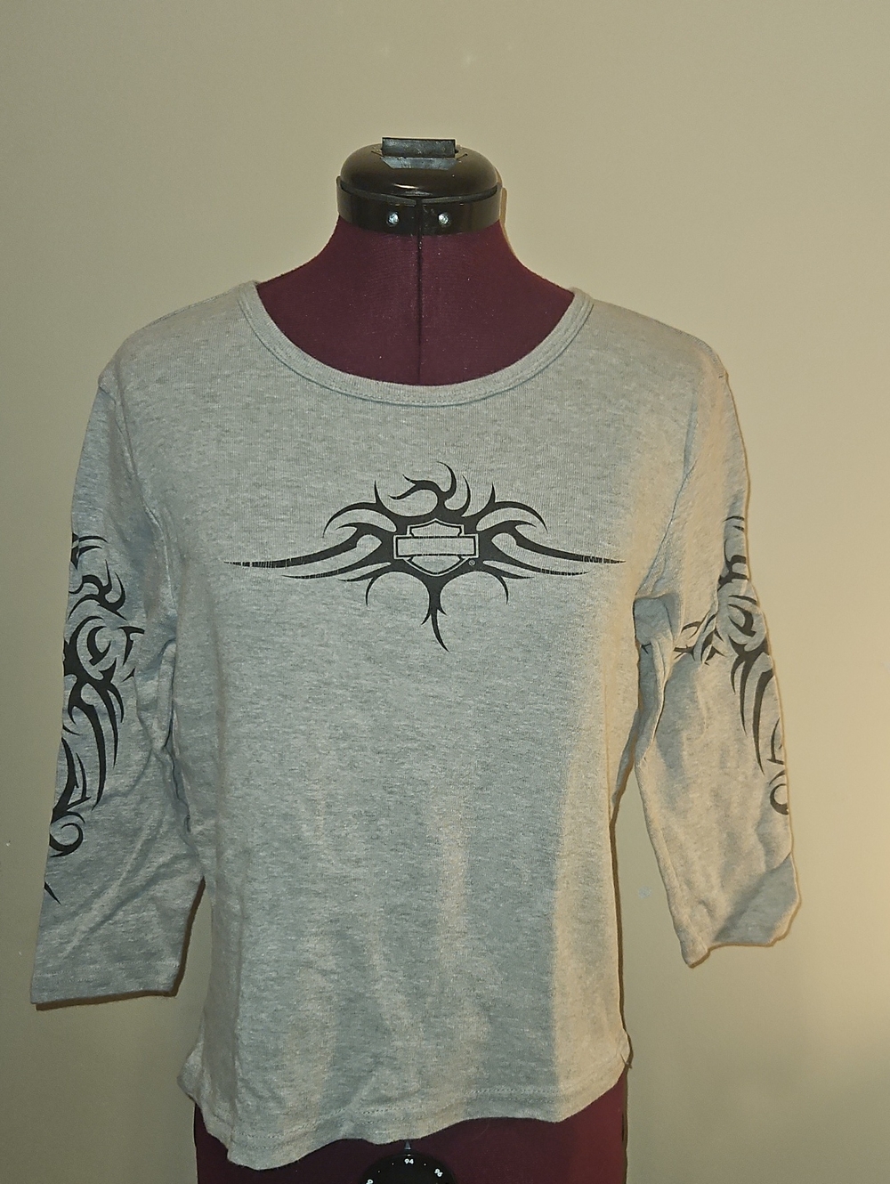 Harley-Davidson Gray Long-Sleeve Tribal Logo Tee